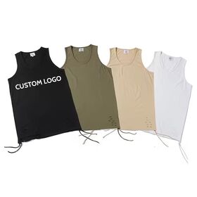 Débardeur Homme Personnalisé Délavé Vintage avec Bords Effilochés, Grande Taille, Vêtements de Gymnastique, Débardeur Homme Ample et Oversize