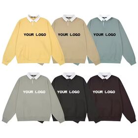 Sweat-shirt à capuche à manches longues et col rond pour hommes en gros, impression de lettres en silicone 3D personnalisée, col montant et polo gaufré