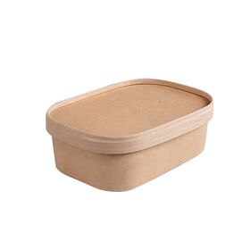 Low price kraft paper salad lunch bowl with brown paper lid for Restaurant
