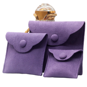 Stylish Purple Microfiber jewellery pouch Bag for Jewelry Organization