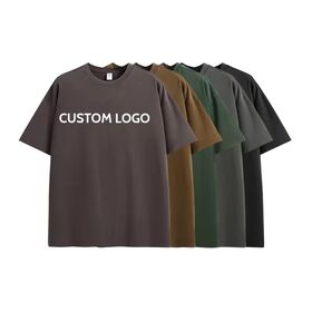 Camiseta de Algodón Lisa Personalizable Estilo Urbano, Manga Corta Gruesa Unisex, Cuello Redondo, Corte Amplio y Oversize para Hombre