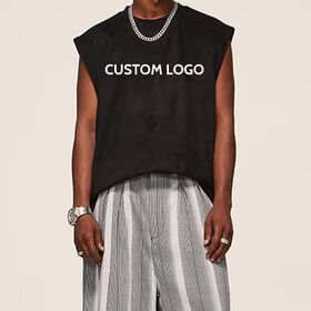 Wholesale New Design Summer Heavy Weight Cotton Sleeveless T-Shirt Streetwear O Neck Vintage Tank Top