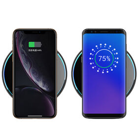 Fast Charging 15W Wireless Mirror acrylic Quick Charger, round 15W Phone Ultra Slim Wireless Chargers