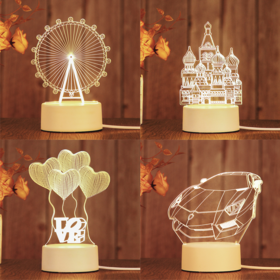 YTDZLTD 3D Nilpferd Nachtlicht – 16 Farben, Fernbedienung, Touch & USB, Optische Illusion