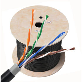 Câble Cat5E Extérieur Blindé Enterrement Direct Étanche 24AWG Fil Rigide 305m sur bobine prix au mètre