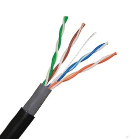 Câble Ethernet CAT5e CAT5 Extérieur Enterrement Direct 305m UTP PE+PVC Solide Noir OEM pour Extérieur