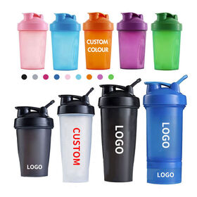 Venta al por mayor de botella mezcladora de proteínas de plástico para deportes y gimnasio de 600 ml, de alta calidad, sin BPA, con bola mezcladora y asa