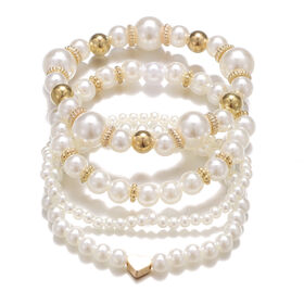 Love Pearl Bracelet Niche Style Women's 4-piece Set Bracelet
