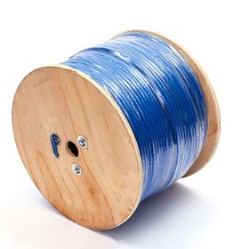SFTP Cat6 Ethernet Lan Cable 1000FT 23AWG Solid CCA 0.57mm PVC with Wooden drum Blue