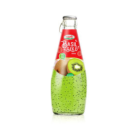 OEM/ODM 290ml Basil Seed Drink With Kiwi Juice Glass Bottle Private Label Wholesale Price Beverage Manufacturer