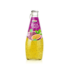 100% Natural Basil Seed Drink With Passion Fruit Juice 290ml Glass Bottle Wholesale Price OEM/ODM Beverage Manufacturer