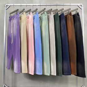 Pantalon de survêtement de luxe en molleton French Terry pour hommes, coupe droite, logo personnalisé, délavé à l'acide