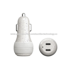 Chargeur de voiture double port PD20W écologique et biodégradable, avec coque biodégradable