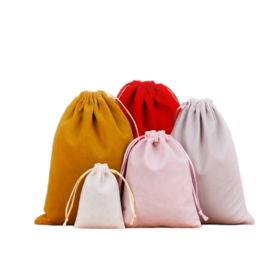 Luxurious Vintage Flocking Velvet Drawstring jewellery Pouch for Jewelry Storage