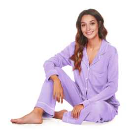 OEM ODM Manufacturer Women Bamboo Soft Long Sleeve Bamboo Sleepwear Button Pajamas Set sleep wear ladies