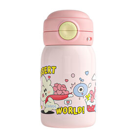 Edelstahl-Thermobecher mit Griff, Vakuumisolierte Trinkflasche mit Trageriemen, Ausgezeichnete Abdichtung, Trinkflasche mit Strohhalm