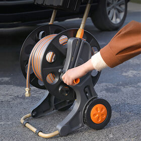 Carro Portamangueras de Jardín Portátil Ananke Tools, Enrollador de Manguera Flexible para Jardín, Lavado de Coches y Uso Exterior