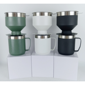OEM 304 stainless steel outdoor coffee maker utensil Insulated filter water cup Household filter free paper hand wash set