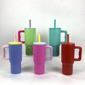 Custom Logo 32Oz Insulated Reusable Stainless Steel Tumbler with Handle and Straw Lid Travel Mug for Iced Coffee for Camping