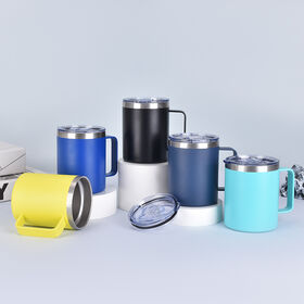 Customized 12Oz Coffee Mug Cup Tumbler Vacuum Travel Stainless Steel Mug With Handle
