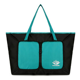 Wholesale Cloth foldable Tote HandBag with Zipper Closure for weekend travel