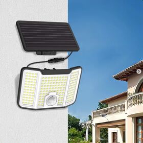 Lampu Surya Luar Ruangan Sensor Gerak, Pencahayaan Luar Ruangan Surya 180 LED Senja hingga Fajar untuk Taman