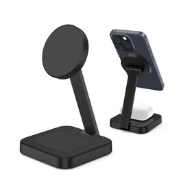 Factory Sale M26 2 in 1 Fast Charging Portable Foladable Magnetic Wireless Charger for iPhone Mobile Phone