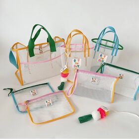 Sacos de praia grandes, dobráveis e coloridos por atacado, sacos de viagem de natação em malha