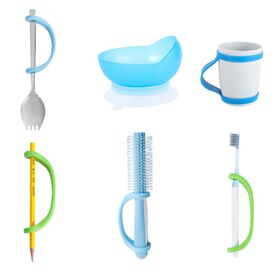 Scoop Plates for Disabled Adults, Non Slip Plate for Disabled Adults, Scoop Dish Plates Bowls with Suction Base Self Feeding