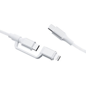 Untuk Kantor Rumah dan Perjalanan: Kabel Lightning, Tipe C, 2-in-1 60W untuk Pengisian Cepat dan Transfer Data.