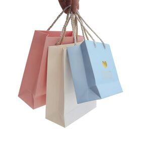 Customize Design Cardboard Shopping Paper Bag Hot Stamping Printing heart paper gift bags