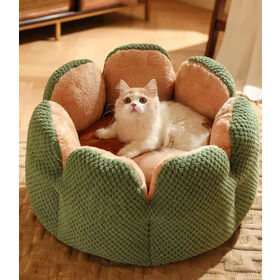 Luxury Cute Cat Flower Nest Pet Supplies Accessories Removable Washable Dog Beds Colorful Soft Warm Plush Winter Pet Bed