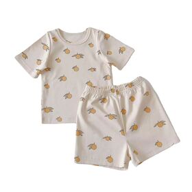 Conjuntos de Pijama de Verano de Algodón de Manga Corta para Bebé Niño y Niña - Ropa de Dormir de 2 Piezas para Niños Pequeños