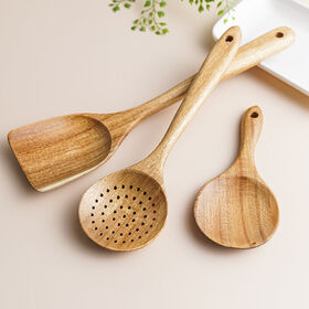 Louche En Bois Pour Cuillères De Cuisine, Grande Cuillère À Soupe En