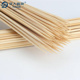 Direct Supplier 300mm Durable Bamboo Skewers Food Grade Disposable Bamboo Sticks Outdoor BBQ