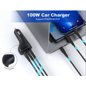 Fabrikpreis, Sunlike 100W Autoladegerät, Drei/Zwei Anschlüsse, Schnellladung für Laptop, iPad und Handy im Auto, Patentiertes Design