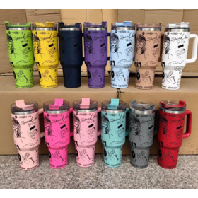 OEM printing logo 40oz Handle Cup Car thermos cup 304 stainless steel straw Ice Bully cup straw Ice Bully cup