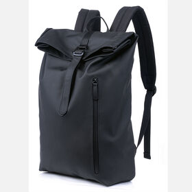 china canvas leather backpack manufacturer Waxed Canvas Rucksack Black / Buckled Buy Standard Quality China Wholesale