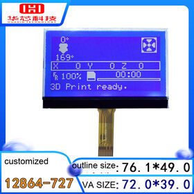 شاشة LCD STN (أزرق) شفافة سلبية، 128 × 64 نقطة، نوع COG، وحدة تحكم IC ST7567 - مثالية للتطبيقات الصناعية والتجارية.