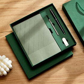 Ensemble Cadeau de Papeterie de Luxe A5 Personnalisé Promotionnel AI-MICH : Carnets Rechargeables USB, Boîte Cadeau en Cuir pour Entreprise, Journal avec Stylo - Vente en Gros