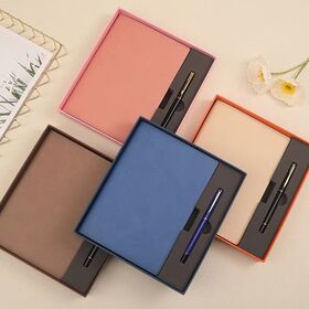 AI-MICH Promotional Custom PU Leather Notebook Manufacturer Metal Pen Office Business Notebook Customized Logo Gift Box Set