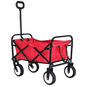 Carro de camping plegable con 4 ruedas para playa, jardín y exteriores - Carretilla de mano plegable para camping