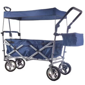 Camping Equipment Heavy Duty Picnic Cart Big Inflatable Wheels Trolley Wagon Collapsible Folding Utlity Cart Beach Wagon