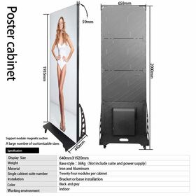 P2.5 640*1920mm die-casting led mirror display screen indoor Led Display Screen clothes shop usage advertising led mirror screen