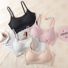New traceless ice silk running yoga underwear solid women's sexy sports bra with padded