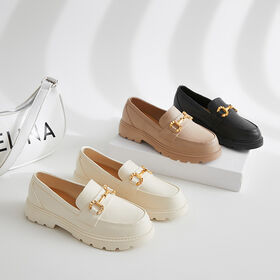 NEW style Hot sale Women's fashion casual loafers,made of pu upper and injection pvc sole,various in colors cheap customer logo