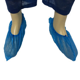 Hygienic Footwear Protection Disposable Waterproof Blue CPE Covers