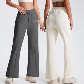 Pantalon de Yoga en Gros pour Femmes, Taille Élastique, Jambe Large, Pantalon de Sport Décontracté pour Course et Gym