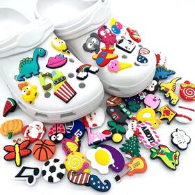 Adornos para Zapatos Croc, Decoraciones para Zapatos con Agujeros, Preciosas Sandalias para Niños, Flores, Hebillas para Zapatos, Parches de Goma Moldeados por Goteo de Dibujos Animados