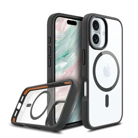Coque de téléphone transparente magnétique hybride PC TPU antichoc pour i Phone 16 Plus